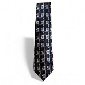 NWT Pierre Cardin Men’s Silk Tie Geometric Pattern Burgundy Gray Black